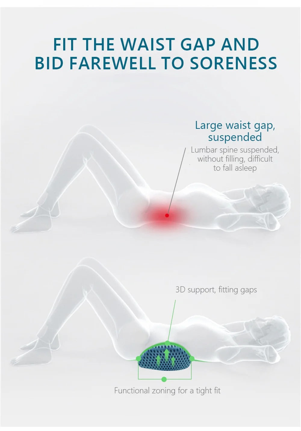 Breathable Memory Cushion Waist Pillow