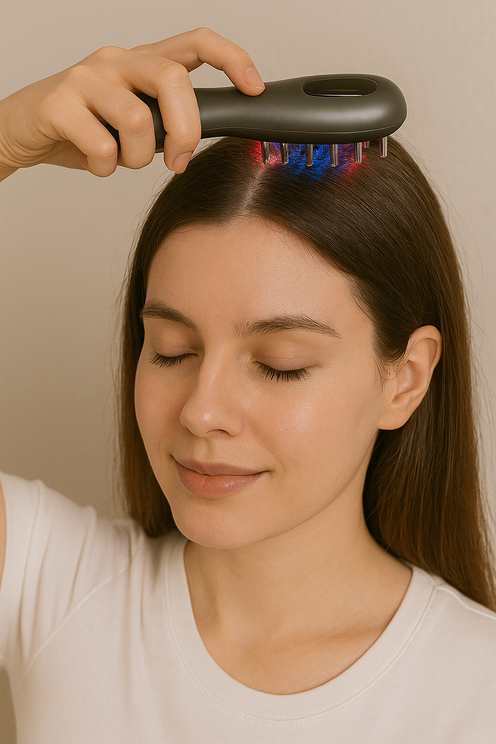 Electric Scalp Massager Comb with Red & Blue Light Therapy