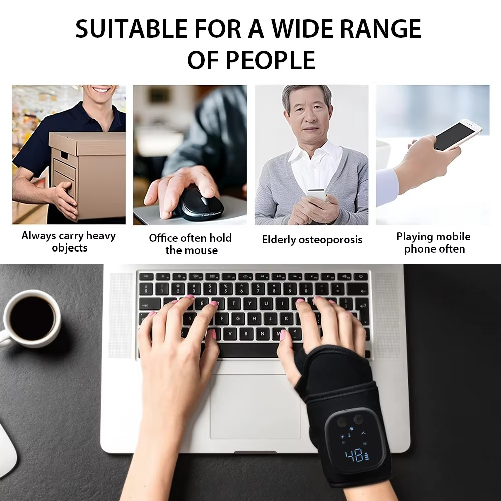 Heated EMS Wrist Massager for Pain Relief