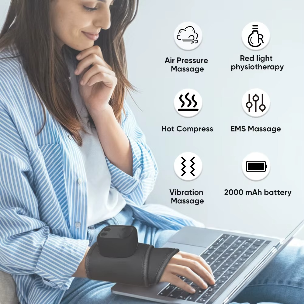 Heated EMS Wrist Massager for Pain Relief