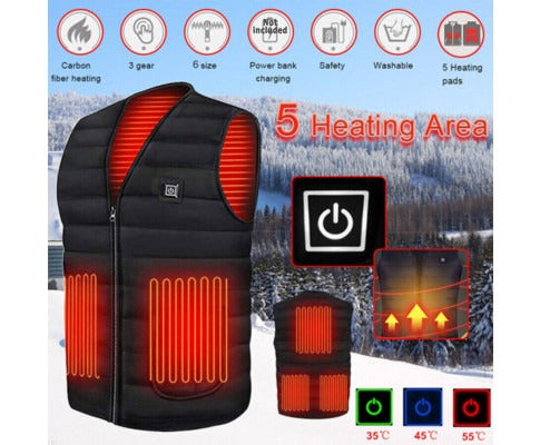 Unisex Electric Heated Vest: USB-Powered Thermal Jacket for Winter Warmth