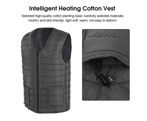 Unisex Electric Heated Vest: USB-Powered Thermal Jacket for Winter Warmth