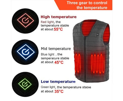 Unisex Electric Heated Vest: USB-Powered Thermal Jacket for Winter Warmth