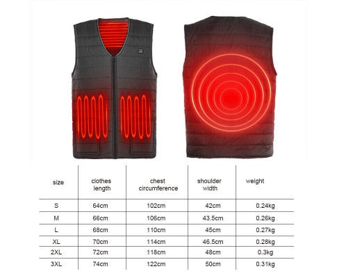Unisex Electric Heated Vest: USB-Powered Thermal Jacket for Winter Warmth