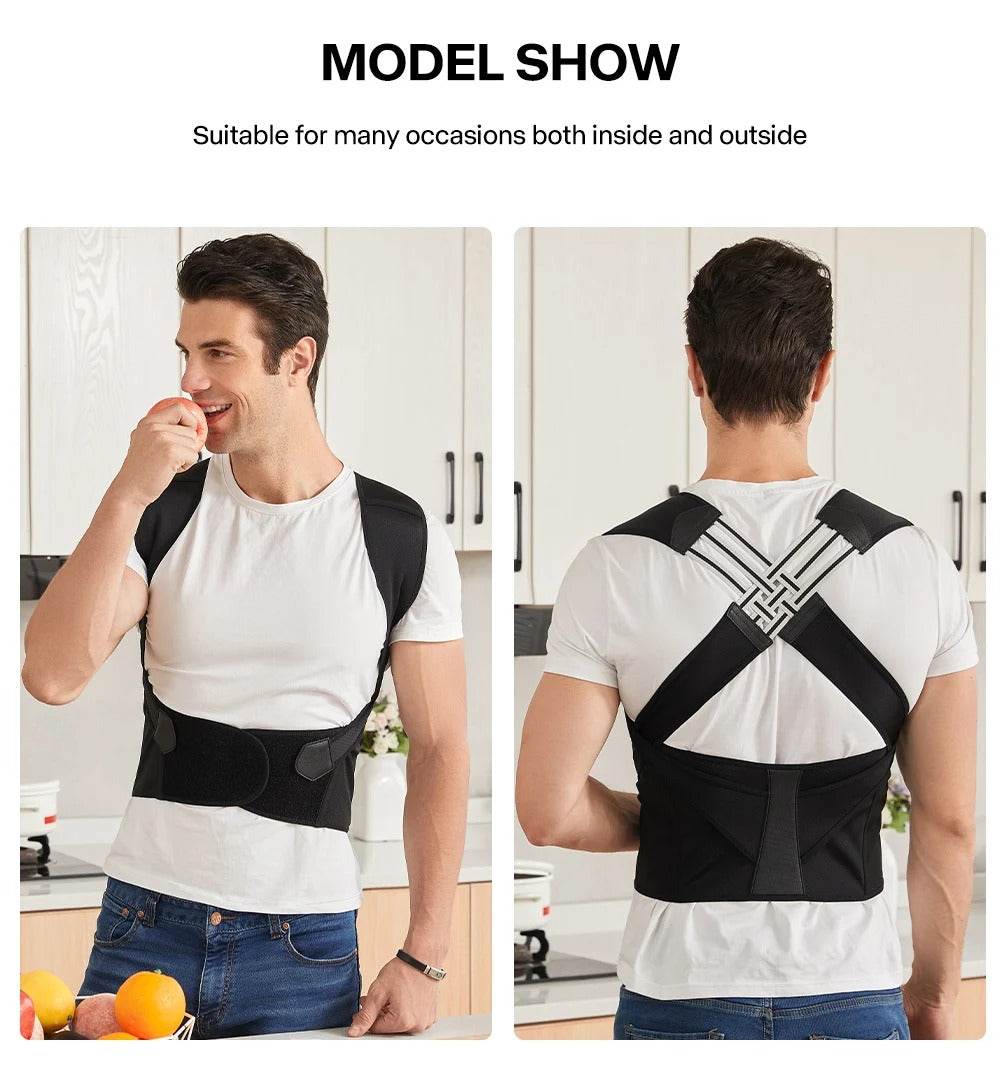 Large Posture Corrector Belt – Unisex Back & Shoulder Support – Adjustable Straps