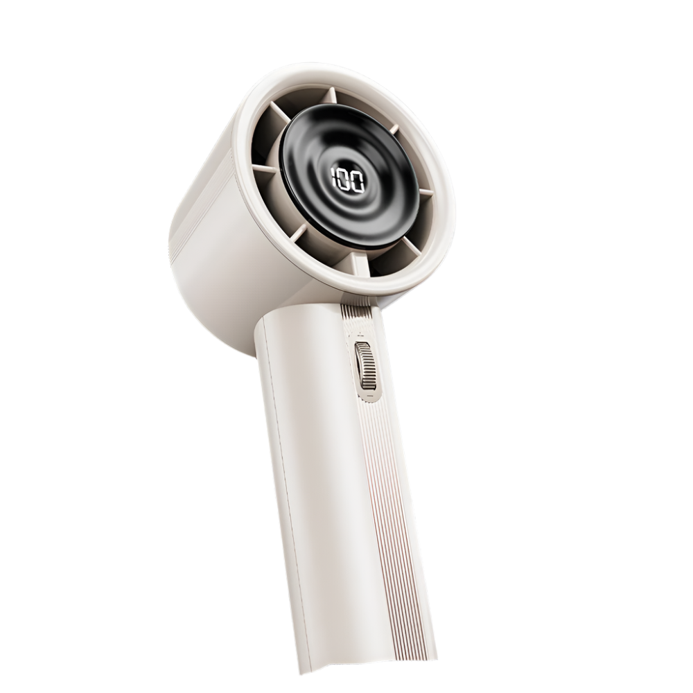 High-Power Portable Handheld Fan with Digital Display