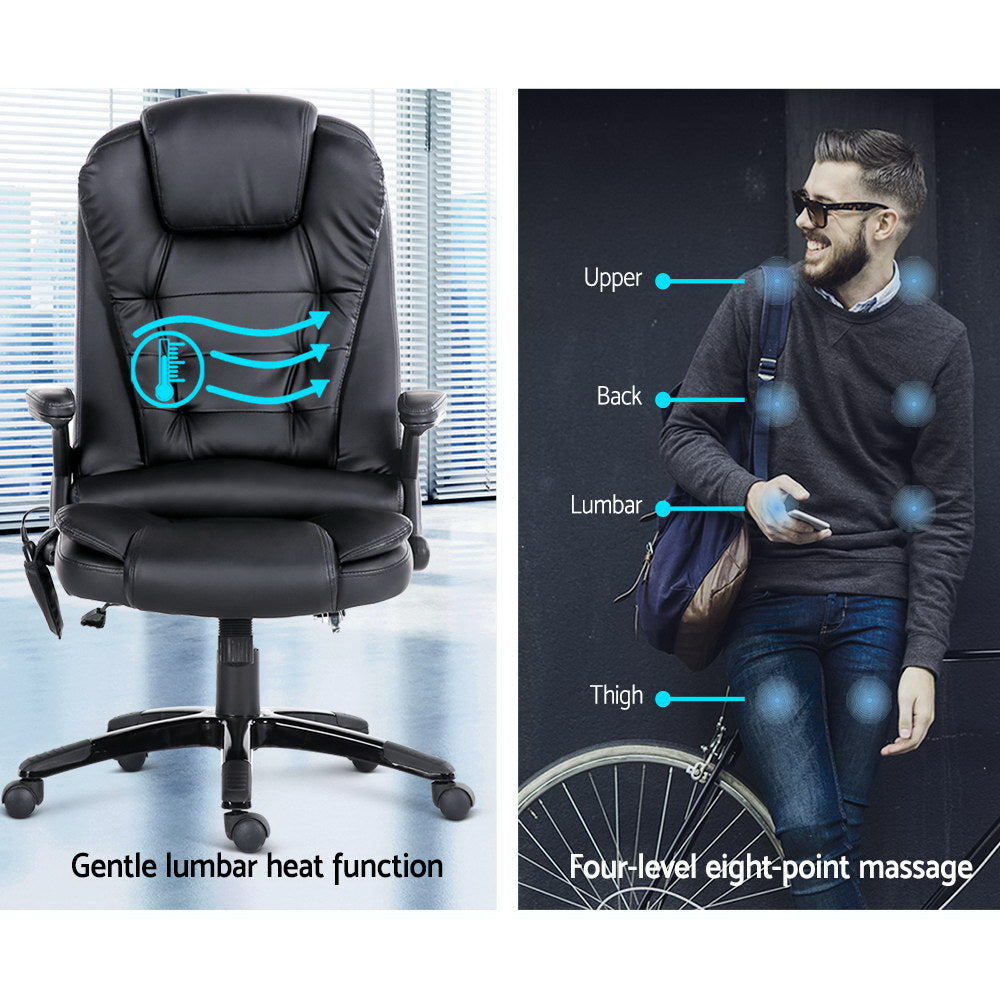 Ulrich Heated Massage Office Chair with 8 Therapeutic Zones