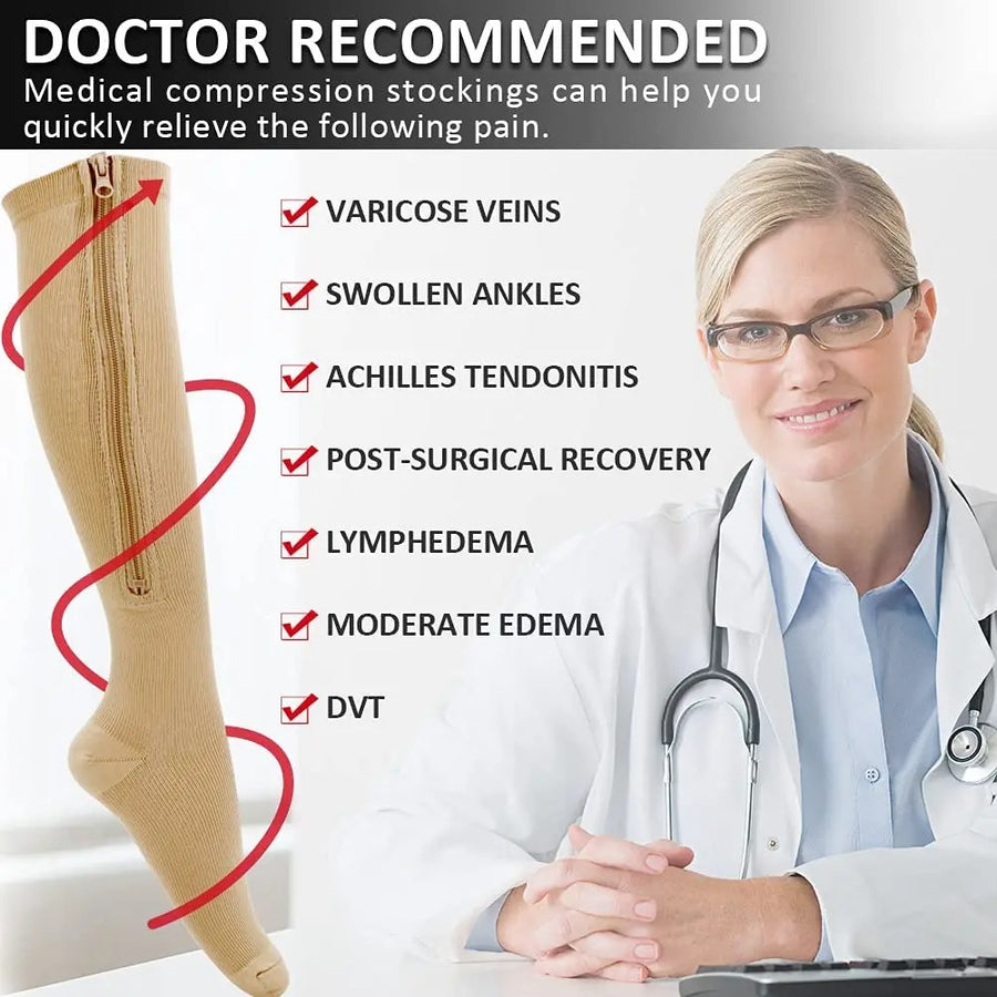 Zipper Compression Socks - Easy On Medical Compression Stockings Australia