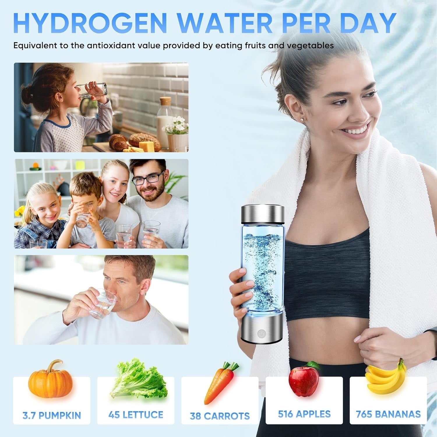 Portable Electrolytic Hydrogen Water Cup