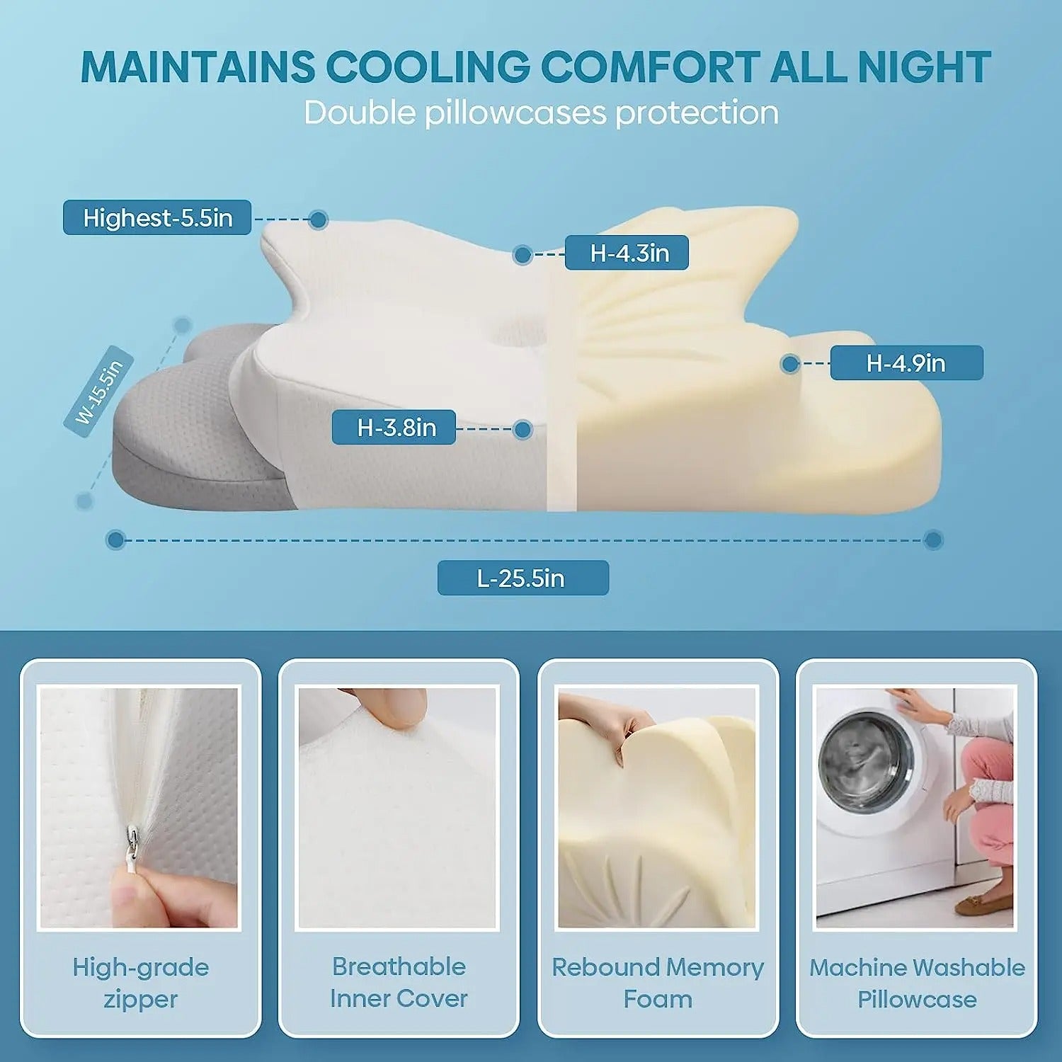 Pulatree Odourless Orthopedic Pillow 
