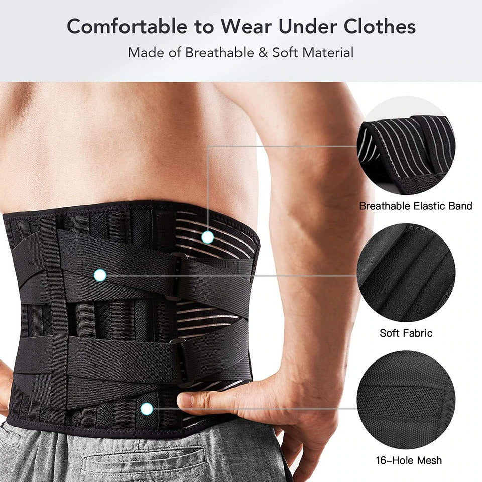 Lower Back Brace with 6 Stays Anti-skid Orthopedic Lumbar Support