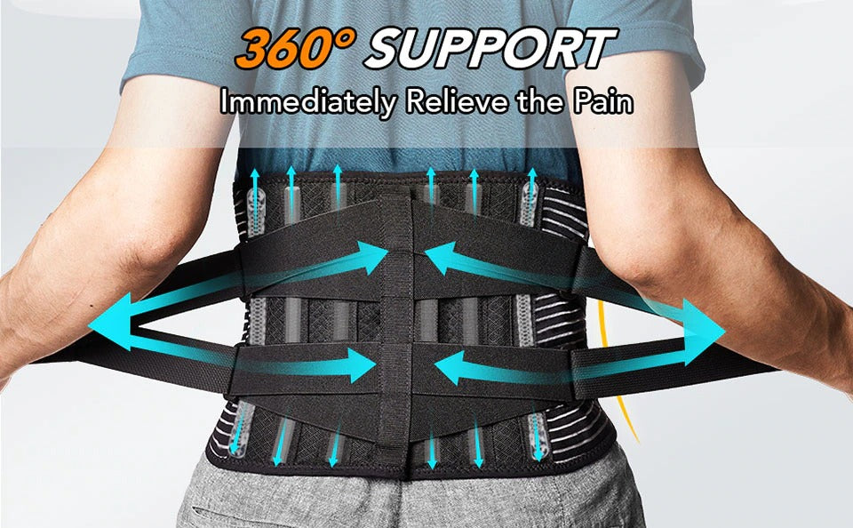 Lower Back Brace with 6 Stays Anti-skid Orthopedic Lumbar Support