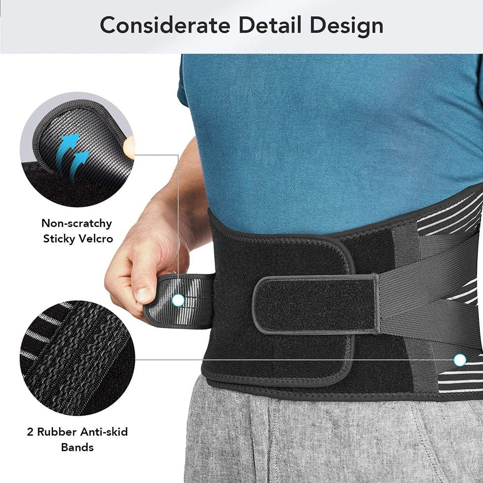 Lower Back Brace with 6 Stays Anti-skid Orthopedic Lumbar Support