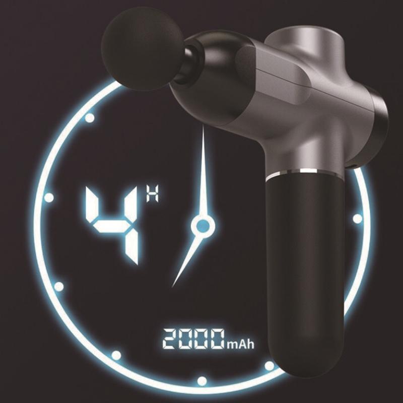 6-Speed Grey Massage Gun with Handbag