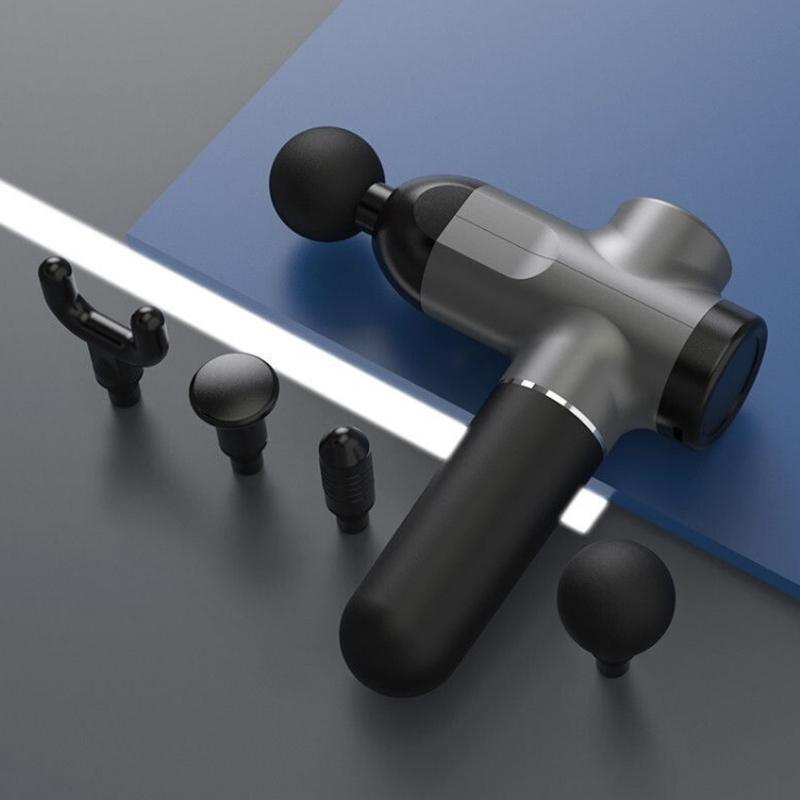 6-Speed Grey Massage Gun with Handbag