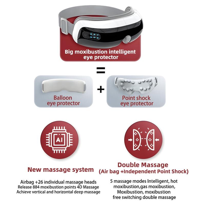 Adjustable Eye Massager With Hot Compress