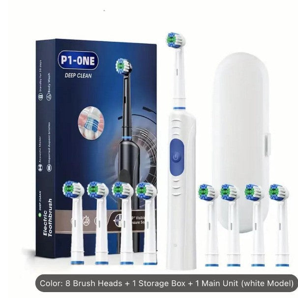 Rechargeable 8 Heads Electric Toothbrush with Travel Case