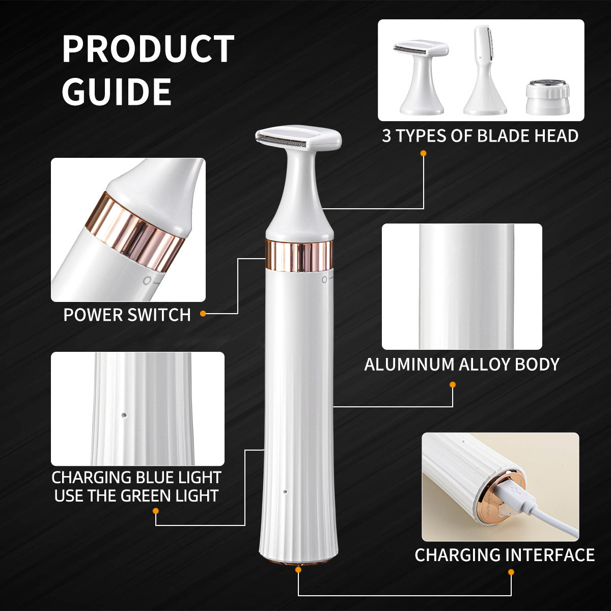 3-in-1 Rechargeable Electric Hair Removal Trimmer