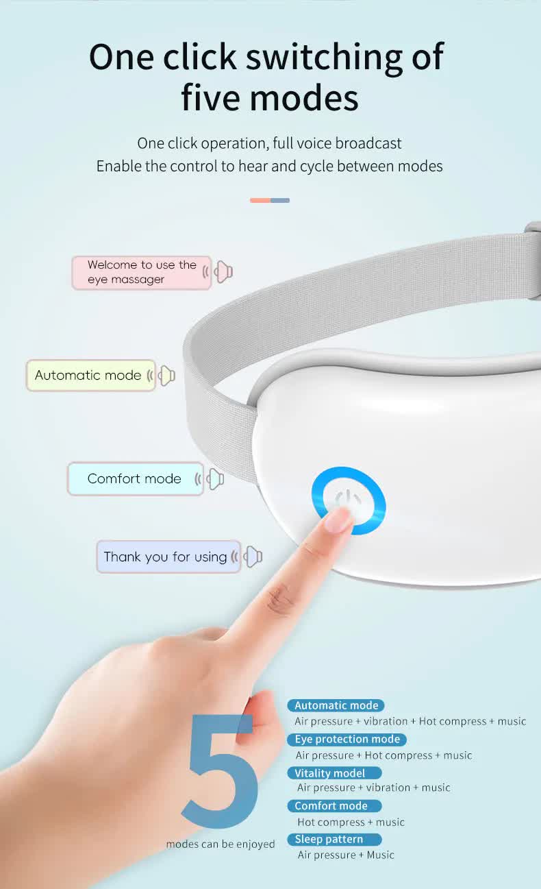 Air Compression Eye Massage Vibration & Bluetooth Music