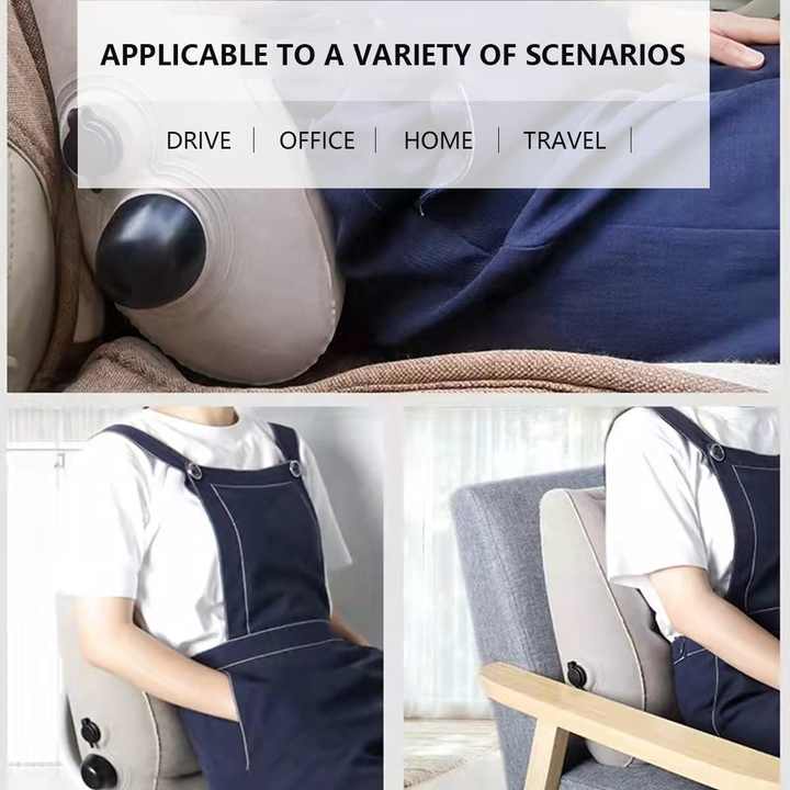 Portable Press-to-Inflate Travel Lumbar Cushion