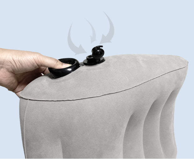 Portable Press-to-Inflate Travel Lumbar Cushion