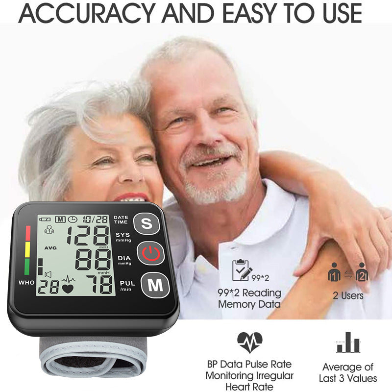 Compact Digital Wrist Blood Pressure Monitor