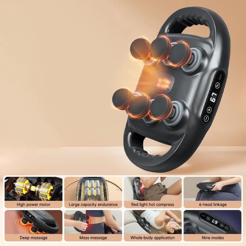 Advanced 6-Head Percussion Massager with Heat