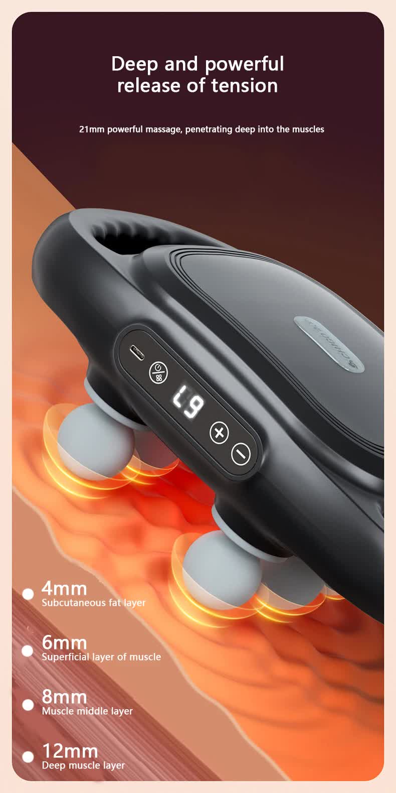 Advanced 6-Head Percussion Massager with Heat