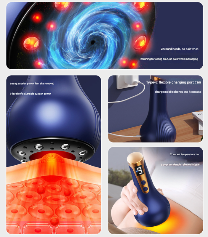 Electric Meridian Scraping Massager with Air Release Valve
