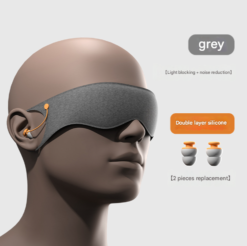 2-in-1 Blackout Sleep Mask with Earplugs for Travel and Home
