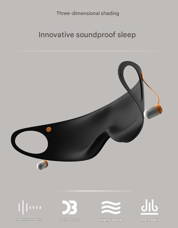 2-in-1 Blackout Sleep Mask with Earplugs for Travel and Home