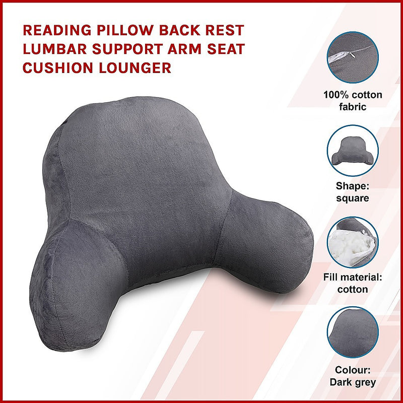 Reading Pillow Back Rest Lumbar Support Arm Seat Cushion Lounger